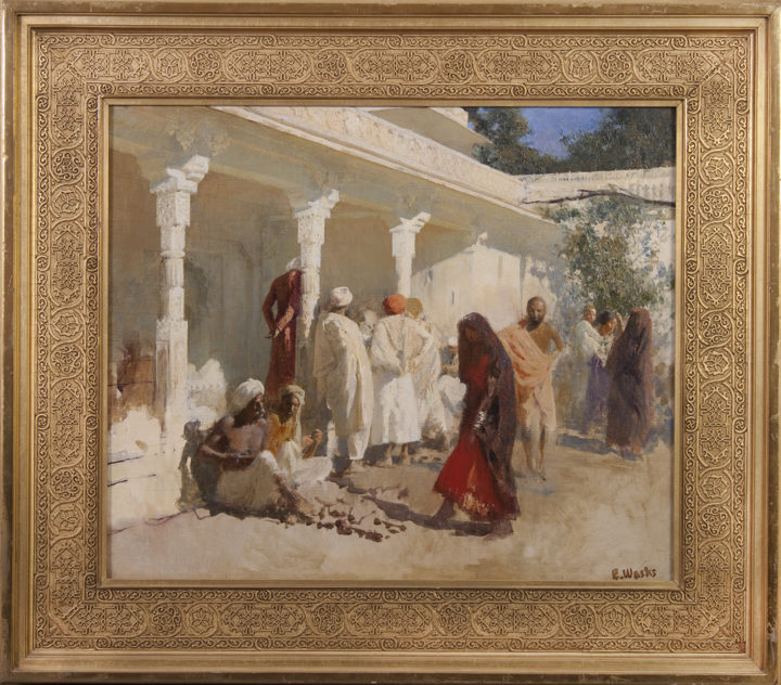 View larger image of artwork titled The Bazaar at Oudeypore with Frame