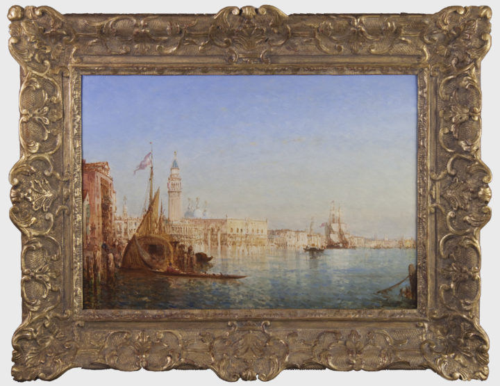 View larger image of artwork titled Le Palais des Doges, vu du canal della Grazia with Frame