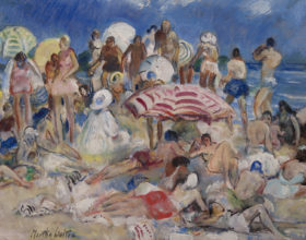 Visit detail page for artwork titled Crowded Beach