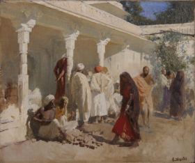 Visit detail page for artwork titled The Bazaar at Oudeypore