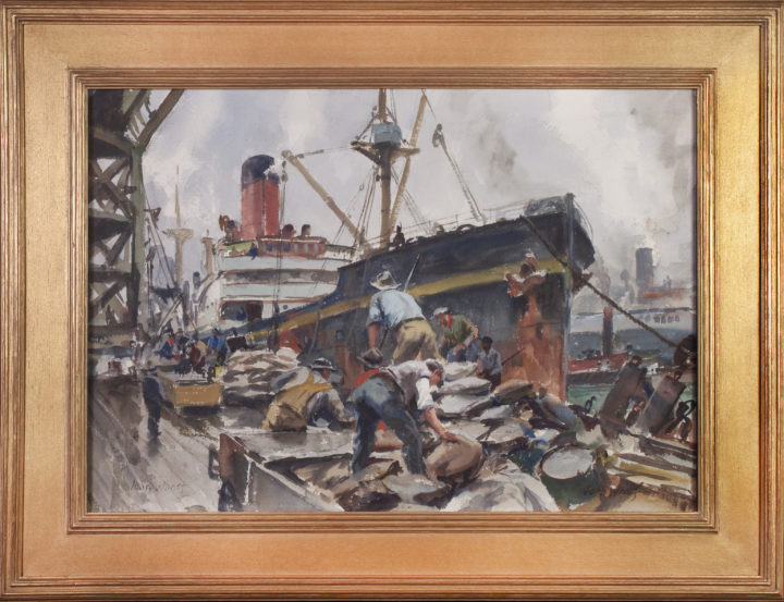 View larger image of artwork titled New York Wharf with Frame