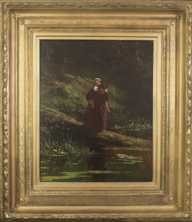 View larger image of artwork titled Crossing a Stream with Frame