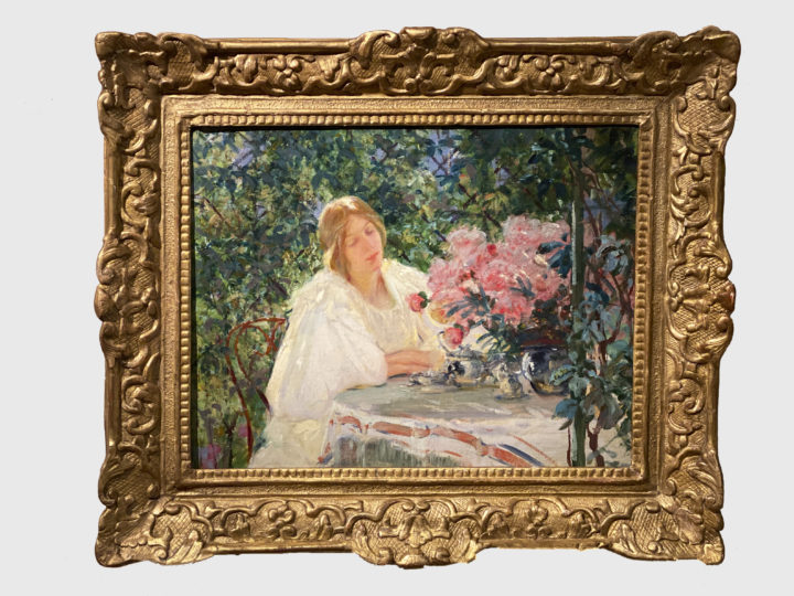 View larger image of artwork titled In the Garden, Giverny with Frame