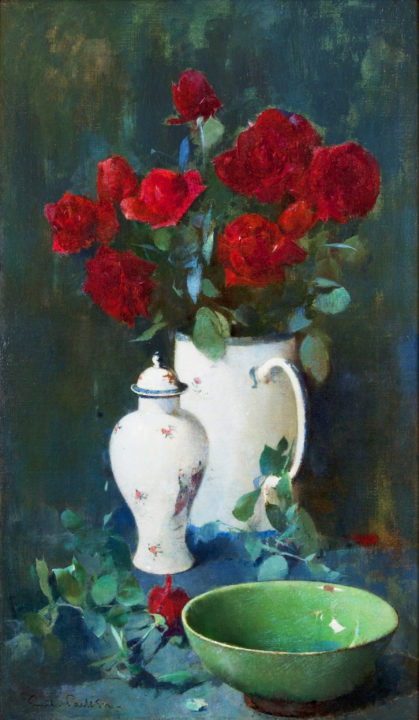 View larger image of artwork titled Roses and Oriental Porcelain Full