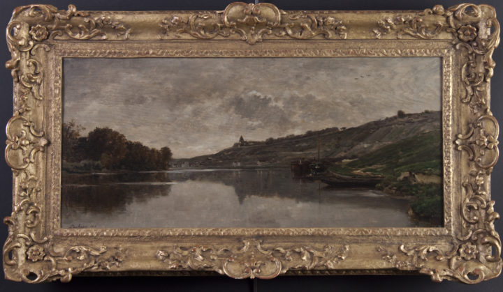 View larger image of artwork titled River Landscape with Frame