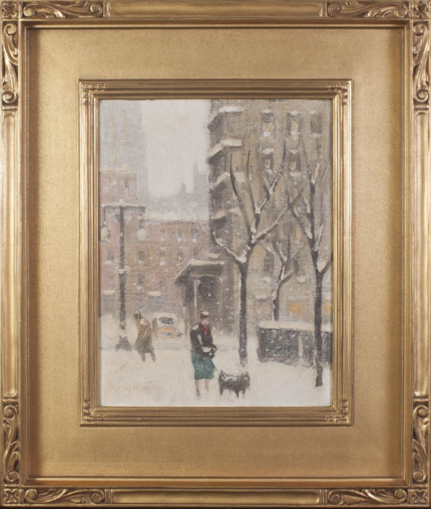 View larger image of artwork titled Winter on the Avenue with Frame