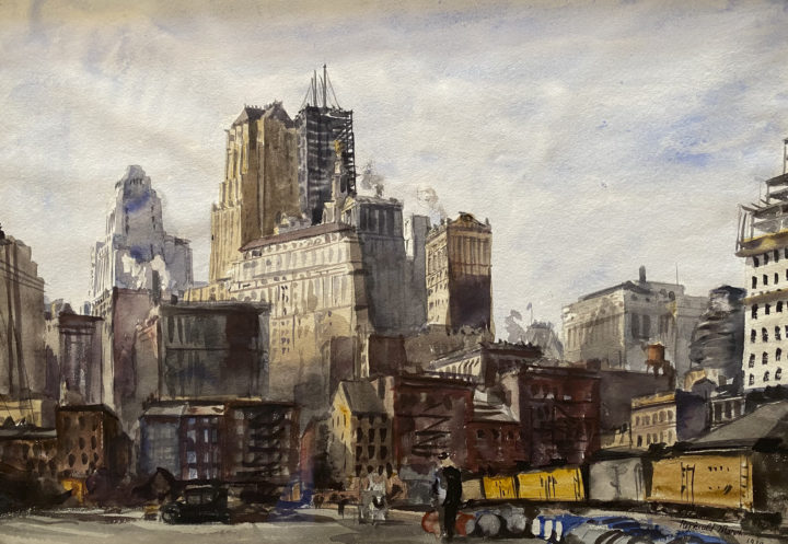 Visit detail page for art titled Downtown, New York City