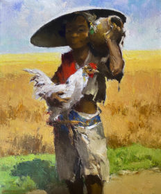 Visit detail page for artwork titled Javanese Boy with Cock and Jar