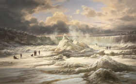 Visit detail page for artwork titled Niagara Falls in Winter
