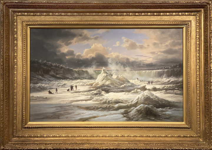 View larger image of artwork titled Niagara Falls in Winter with Frame