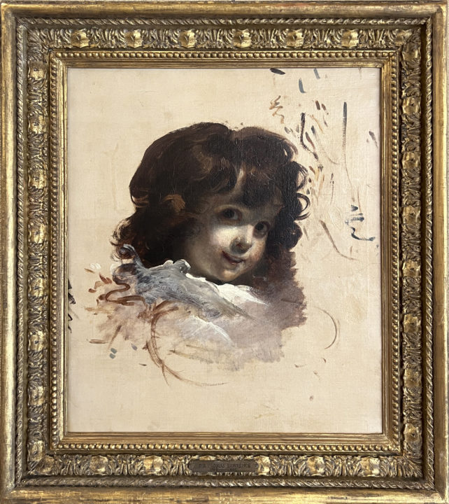 View larger image of artwork titled Head of a Child with Frame
