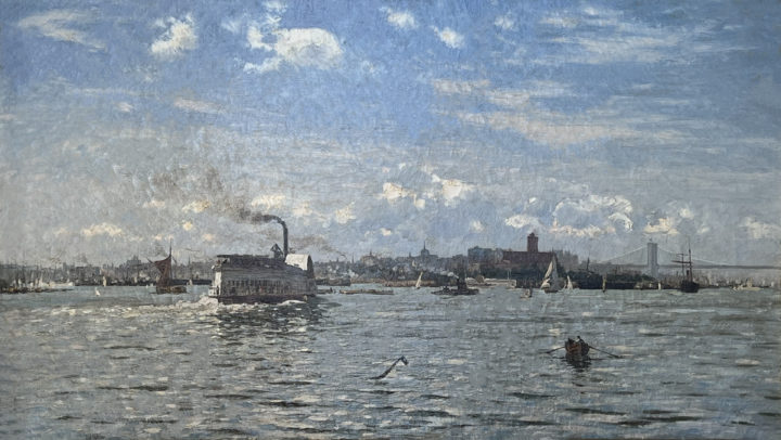 Visit detail page for art titled Liberty Island (Bedloe’s Island) Ferry Arriving