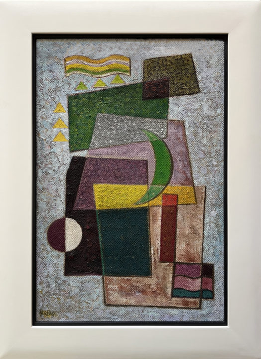 View larger image of artwork titled Composition 270, Green Moon with Frame