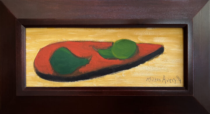 View larger image of artwork titled Green Pears with Frame