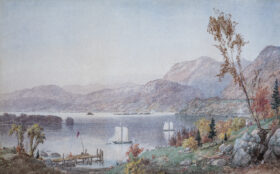Visit detail page for artwork titled Indian Summer on the Hudson: View Near Peekskill