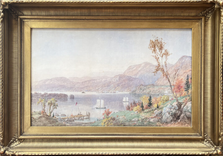 View larger image of artwork titled Indian Summer on the Hudson: View Near Peekskill with Frame