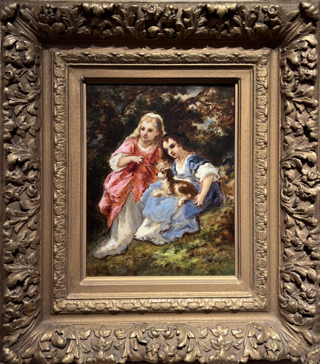 View larger image of artwork titled Children and Dog with Frame