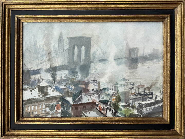 View larger image of artwork titled East River Rain with Frame