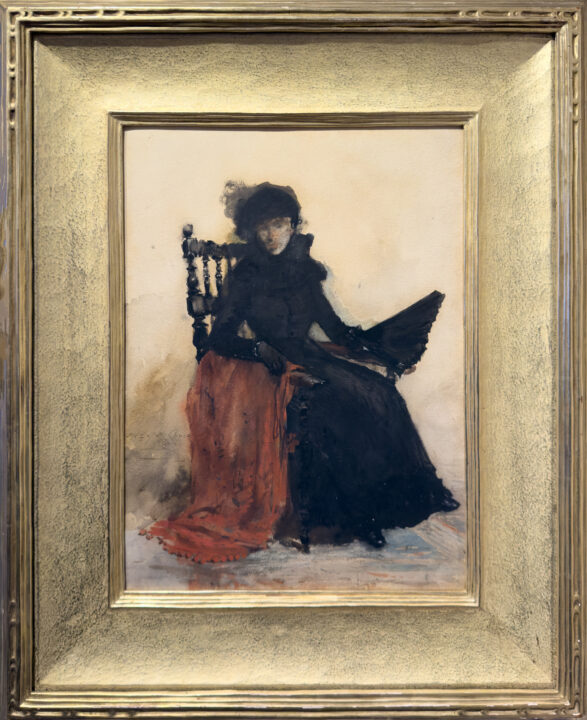 View larger image of artwork titled A Lady in Black (The Red Shawl) with Frame