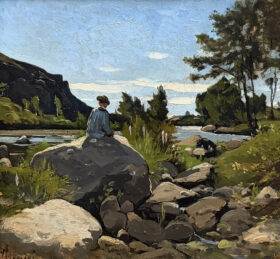 Visit detail page for artwork titled Contemplation au bord de l’Aumance